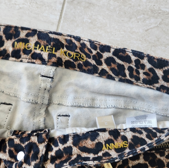 Michael Kors Leopard Skinny Stretch Jean sz. 2 - Picture 2 of 4